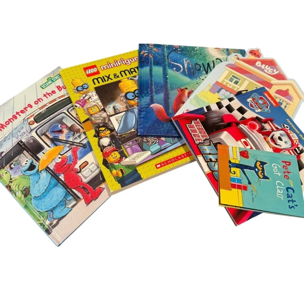 Kids Childrens Book Bundle Lot Sesame Street LEGO Paw Patrol‎ Pete the Cat Bluey